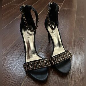 Gold and Black Guess heels